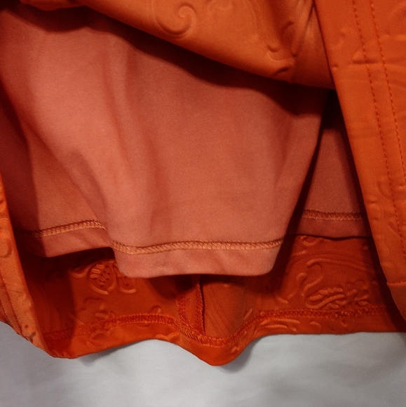 Lucy Paris Dress Women's M Orange Vibrant Textured 3D Print Floral Beach Summer - Picture 4 of 8